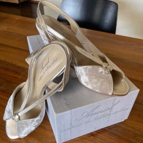 Anniel for BHLDN, Libellule Heels, EU size 40 Beige/Gold - Picture 6 of 7